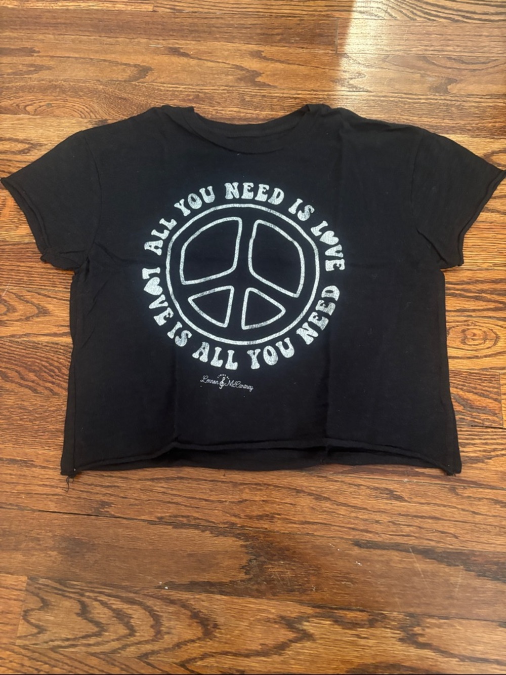 Original Retro Brand Women’s Black Crop Tee Size Small
